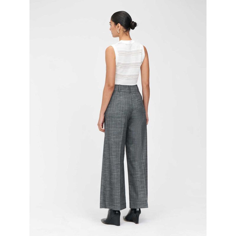 Veronika Maine Monochrome Tweed Wide Leg Pant image number 1